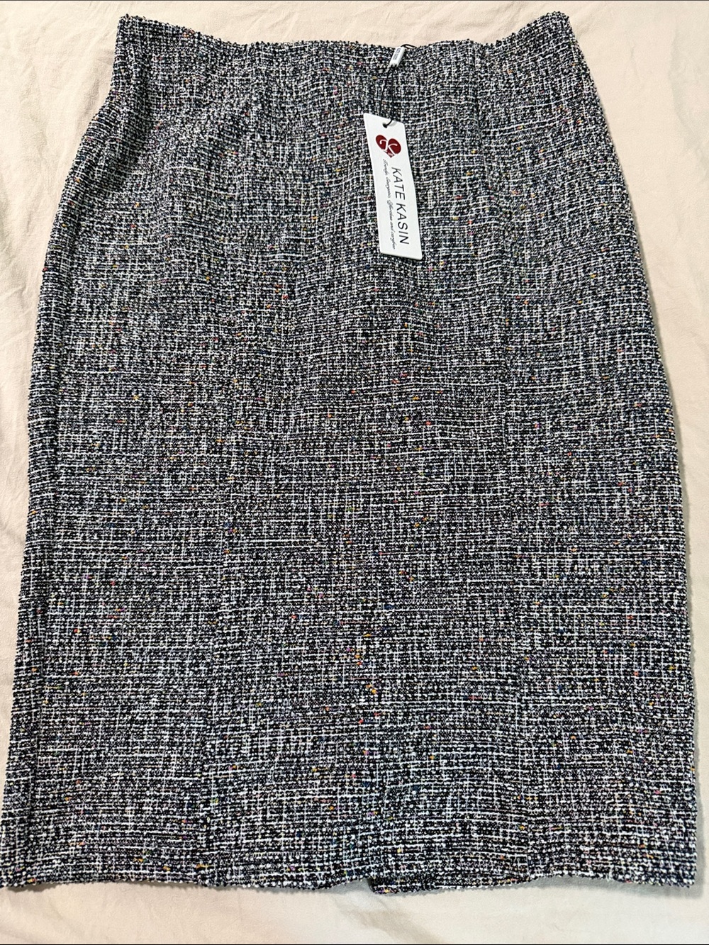 Kate Kasin Tweed Pencil Skirt